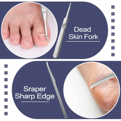 Miniatura 4 de Kit de eliminación de uñas encarnadas de 10 piezas, herramientas quirúrgicas de uñas de acero inoxidable para manicura, herramientas de pedicura