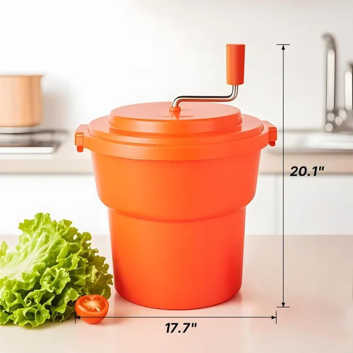 Miniatura 2 de CLIVIA Secador de lechuga manual grande de 5 galones/20 cuartos de galón y secado manual de lechuga hasta 7 cabezas de lechugas