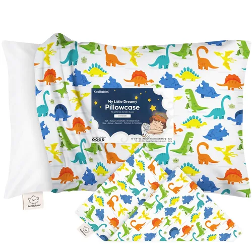 KeaBabies Funda de almohada para niños pequeños de 13 x 18 pulgadas, funda de almohada de algodón orgánico para niños, niñas, funda de algodón suave