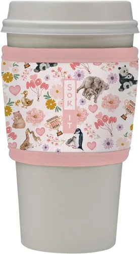 Miniatura 112 de Sok It HotSok Coffee & Tea - Funda de neopreno con aislamiento reutilizable (floral abstracto)