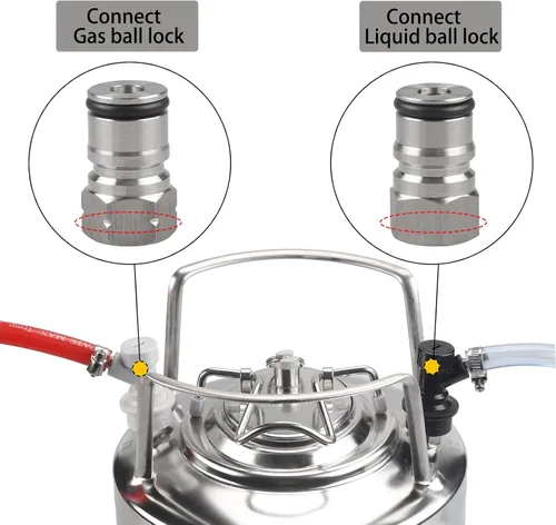 Miniatura 5 de Poste de bloqueo de bola y Poppet – LUCKEG marca acero inoxidable Material Cornelius barril postes tamaño 19/32"-18 rosca hembra gas y líquido