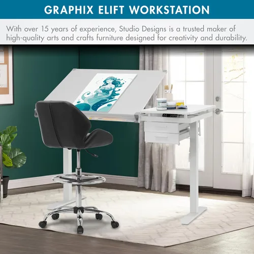 Miniatura 6 de Studio Designs Graphix II - Mesa de dibujo ajustable en altura superior dividida, eLift