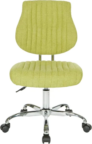 Miniatura 9 de OSP Home Furnishings Sunnydale - Silla de oficina de felpa ajustable con base cromada, albahaca