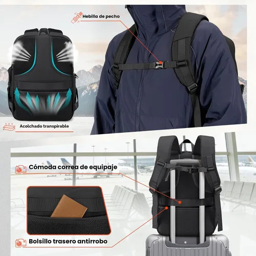 Miniatura 8 de RAINSMORE Mochila para cámara DSLR/SLR/SLR/sin espejo, para fotógrafos, 15.6 pulgadas, impermeable, funda táctica para fotografía con cubierta