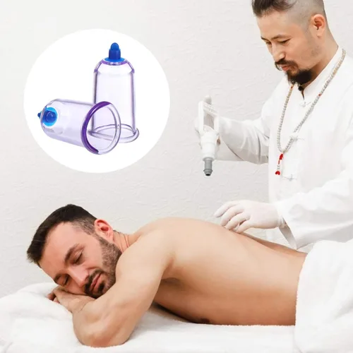 Miniatura 7 de 2 unids dispositivo de terapia de ventosas masaje herramienta de espalda china ventosas terapia bomba Hijama terapia física taza azul