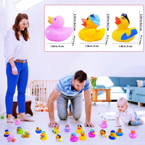 Miniatura 5 de Patos de goma para niños, juguetes de baño para bebés, patos flotadores para niños pequeños, accesorios para duchas, juguetes para el aula