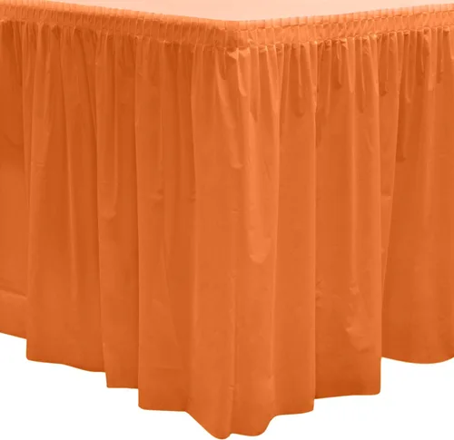 Miniatura 18 de Party Essentials Falda de mesa de plástico desechable resistente, 1 unidad, 29 pulgadas de ancho x 14 pies (168 pulgadas) de largo, amarillo