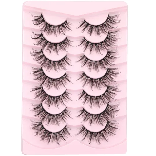 Miniatura 6 de Geeneiya Pestañas Wispy de Visón Natural Pestañas Postizas con Aspecto de Picos Extensiones de Pestañas Aspecto Esponjoso Pestañas Postizas de 18mm