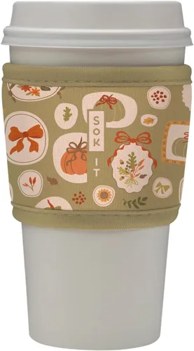 Miniatura 91 de Sok It HotSok Coffee & Tea - Funda de neopreno con aislamiento reutilizable (floral abstracto)