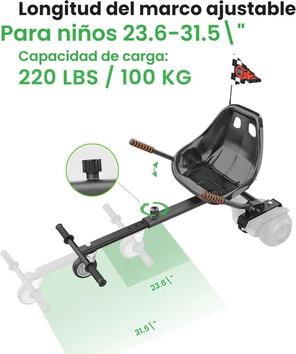 Miniatura 3 de Awwscooter K1 - Accesorio de asiento para scooter de autoequilibrio, marco ajustable para tablas de 6.5"/8"/10", fácil instalación, diversión
