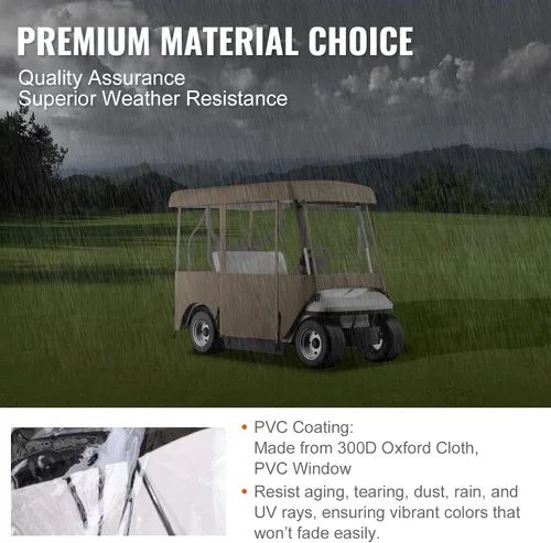 Miniatura 3 de Happybuy Golf Cart Enclosure, 4-Person Golf Cart Cover, 4-Sided Fairway Deluxe, 300D Waterproof Driving Enclosure with Transparent Windows, Fit for