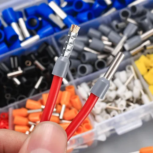 Miniatura 3 de Kit de 800 conectores de virola de alambre, AWG 22-10, kit de conectores de terminales de casquillo de cable con aislamiento de nailon de cobre