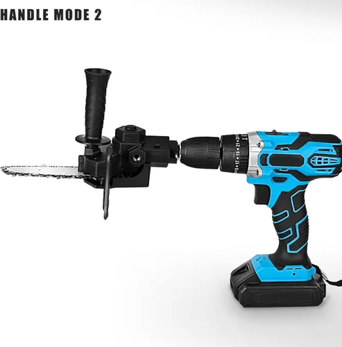 Miniatura 7 de Adaptador de taladro eléctrico a sierra, adaptador de cabezal de conversión de motosierra para taladro de 3 mandíbulas de 0.236-0.512 in, juego