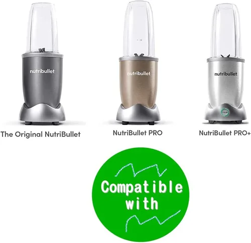 Miniatura 5 de Anbige Vasos de 18 onzas con piezas de repuesto de asa, compatibles con Nutribullet de 600 W y 900 W (2 tazas de 18 onzas con asa)