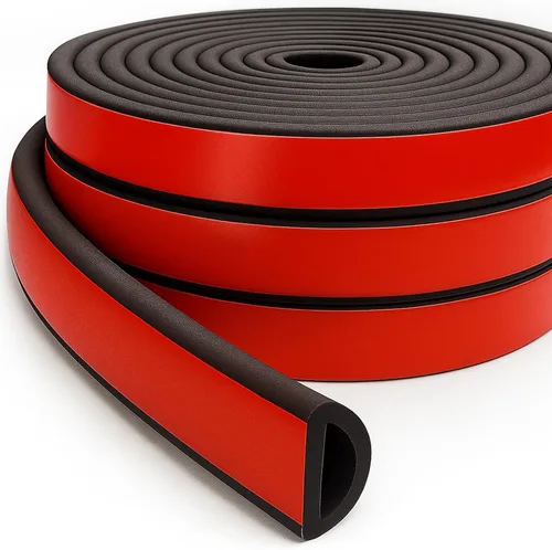Tira de sellado de puerta de 26 pies – Goma de espuma EPDM en forma de D con cinta para puerta del hogar, ventana, garaje, RV, camión, barco,