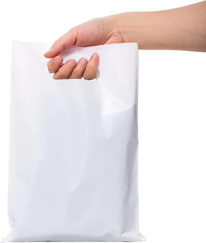 Miniatura 44 de ysmile Pequeña bolsa de compras de plástico negro con asa para pequeñas empresas Bolsa de plástico de mercancía troquelada bolsa de polietileno 100