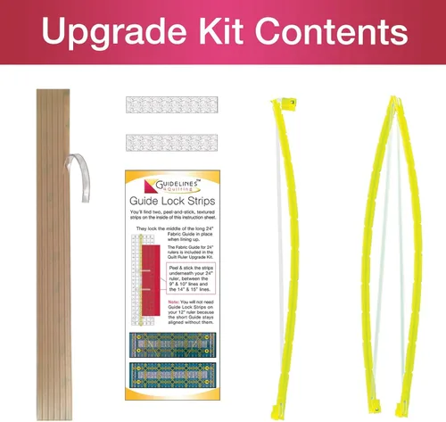 Miniatura 5 de Guidelines4Quilting Kit de actualización de regla de edredón para reglas de 12 y 24 pulgadas, corta tiras y cuadrados precisos incluso
