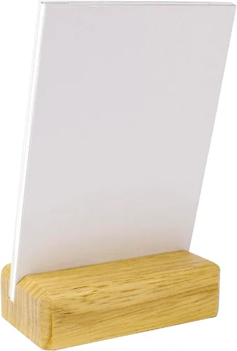 Miniatura 6 de Calendario de escritorio pequeño 2026 con tema floral, base de madera, oscuro