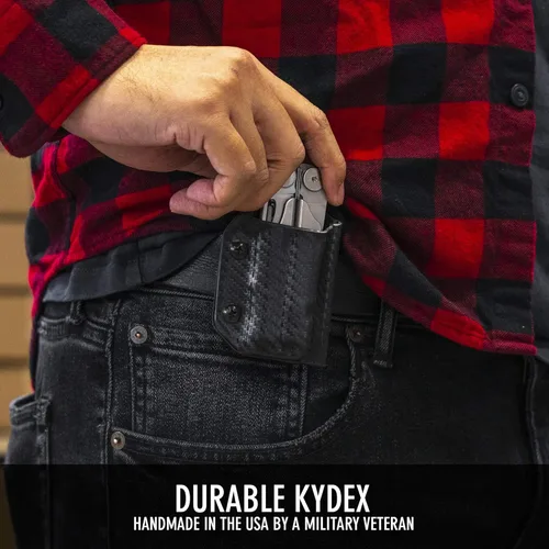 Miniatura 3 de Clip & Carry Kydex - Funda multiherramienta para cuero Wave & Wave + Plus, fabricada en Estados Unidos, funda para múltiples herramientas, funda