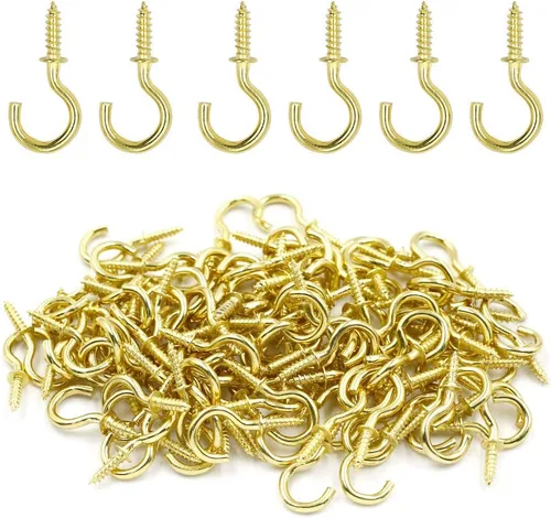 Miniatura 15 de Biaungdo 60 ganchos para tazas de techo de 1 pulgada, ganchos de tornillo, ganchos de taza de techo, ganchos autorroscantes, color negro
