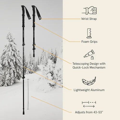 Miniatura 4 de Retrospec Drifter Snowshoes & Trekking Poles Bundle with Adjustable Bindings - Lightweight Aluminum Snow Shoes for Women & Men - All Terrain Hiking