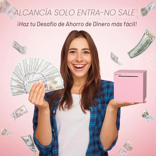 Miniatura 5 de hizgo Alcancía rosa para adultos, alcancía de acero inoxidable para adultos/niños, debe romperse para abrir, caja de ahorro de dinero sin abrir