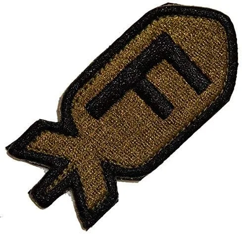 Miniatura 2 de Gadsden and Culpeper Parche troquelado F-Bomb - Negro, 2" x 3", Cosido, 2 Piezas