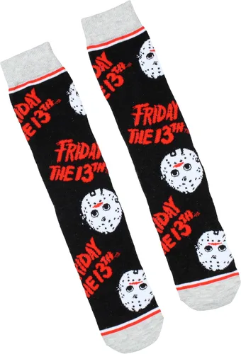 Miniatura 2 de Viernes el 13 Jason Voorhees Calcetines de los hombres de la película de terror Slasher 3 Pack Mediados de la pantorrilla Adulto Calcetines