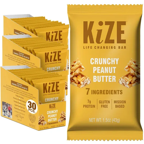 Miniatura 30 de KiZE Energy Bars - Barras energéticas de reemplazo de comidas con alto contenido de proteínas, a base de mantequilla de almendras, sin gluten, sin