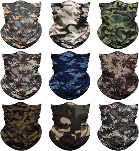 Miniatura 11 de Polaina para el cuello para hombres y mujeres, bandana para la cabeza, bufanda para la cara, cubrebocas, calentador, pasamontañas, sin costuras