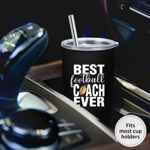 Miniatura 5 de Regalos de entrenador de fútbol para hombres y mujeres – El mejor entrenador de fútbol – Vaso de apreciación de entrenador, aislamiento de 20 onzas