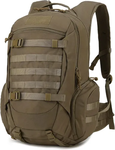 Mardingtop - Mochilas tácticas Molle (40/50L) estilo militar para senderismo, camping, viajes, motocicleta, Caqui, 35 L, Mochilas Daypack