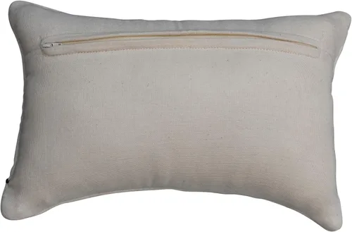 Miniatura 4 de Creative Co-Op Almohada lumbar bordada de algodón, color crema y gris, marfil