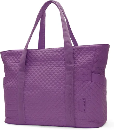 BAGSMART Bolso grande para mujer, bolso de hombro escolar con asa superior con hebilla para esterilla de yoga para gimnasio, trabajo, viajes,