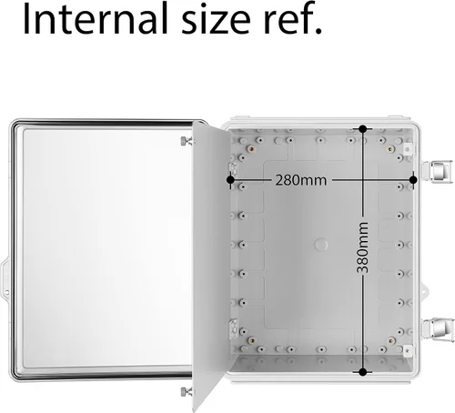 Miniatura 4 de Gratury Caja de conexiones, carcasa de plástico impermeable IP67 para proyectos eléctricos, cubierta gris con bisagras, incluye placa de montaje