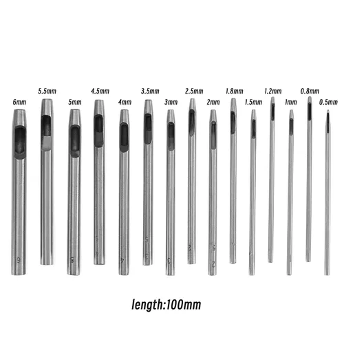 Miniatura 4 de ECSiNG 15 Uds. Perforadora de agujero hueco de cuero perforadora de acero inoxidable herramienta de corte de acero inoxidable para proyectos