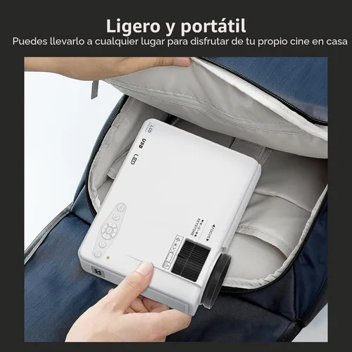 Miniatura 7 de PANSEBA Proyector Mini 1080P con Pantalla, Proyector de Cine en Casa Portátil con Bluetooth Bidireccional, Entrada HDMI/USB para Smartphone/TV