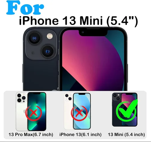 Miniatura 7 de KECAI Funda para iPhone 13 Mini con Protector de Pantalla Integrado, Funda con Clip para Cinturón, Resistente de Servicio Pesado a Prueba de Golpes