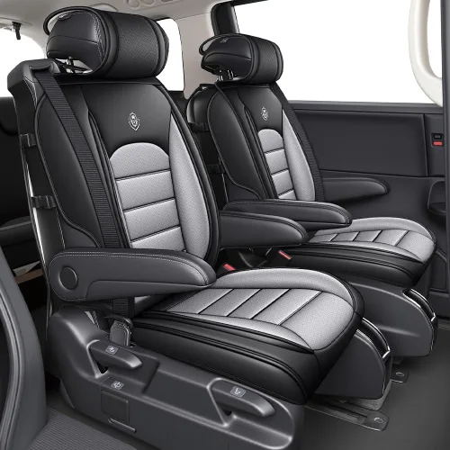 Miniatura 3 de JOJ Funda de asiento de automóvil para Ford Expedition 2007-2026, fundas de asiento de automóvil impermeables de cuero, juego completo, protector