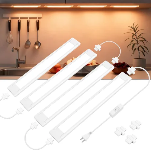 Miniatura 13 de maylit Barra de luz LED ultra brillante enlazable de 14 pulgadas, lámpara apta para inquilinos, luces interiores con cable para armario de cocina