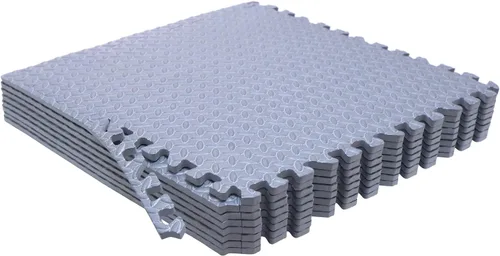 Miniatura 26 de SkyBlue 12 X (24 pies cuadrados) Alfombrilla de piso de gimnasio de 24 x 24 pulgadas de espuma EVA entrelazada para ejercicio de fitness, Celeste