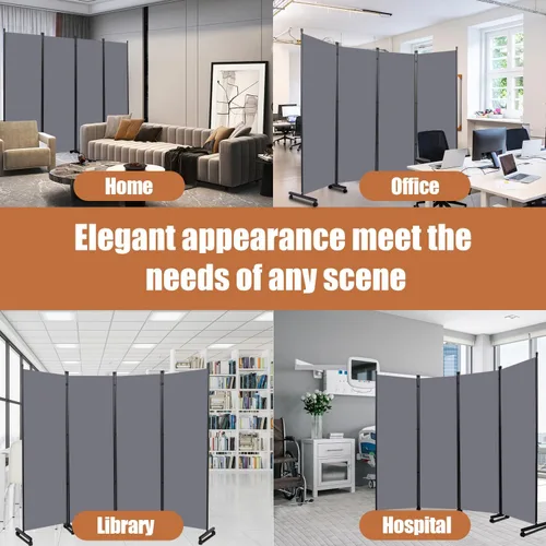 Miniatura 7 de Divisor de ambientes portátil de 88 pulgadas y pantallas de privacidad plegables, divisor de pared de 4 paneles para separación de habitaciones