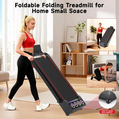 Miniatura 7 de Walking Pad Treadmill with Incline and Handle Bar, 7.5MPH Under Desk Foldable Treadmill for Home Office with Remote Control Negro azabache