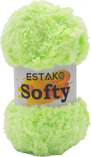 Miniatura 22 de Estako Softy 100% Poliéster Esponjoso Suave Grueso Peso #5 Hilado para Crochet y Tejido 3.52 oz (100 gr) 98 Yds (90 m) (9110 - Blanco)