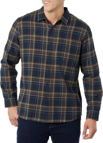 Miniatura 64 de Amazon Essentials Camisas de franela de manga larga para hombre, corte ajustado, a cuadros con botones