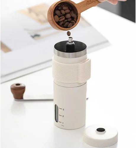 Miniatura 2 de Molinillo de café manual para uso doméstico, material de acero inoxidable 304, ajuste ajustable, con rebabas de café expreso de mano de cerámica