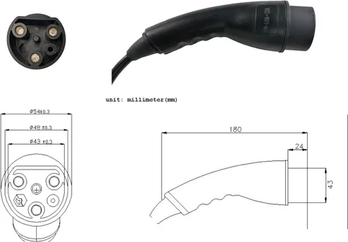 Miniatura 4 de JOEEGO Conjunto de cable de alimentación de carga para carrito de golf D2, D3, D5 y D-Max EV, 16A 110V ~ 220V, certificado UL, reemplaza al OEM #