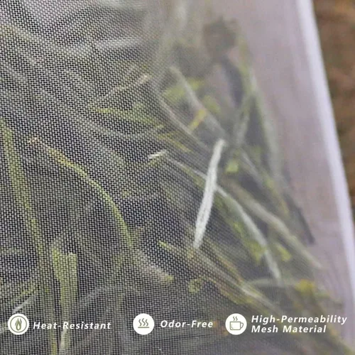 Miniatura 5 de 50 bolsas de filtro de té desechables para té suelto, hierbas, especias, bolsas pequeñas de malla vacía con sello de cordón, bolsas de filtro