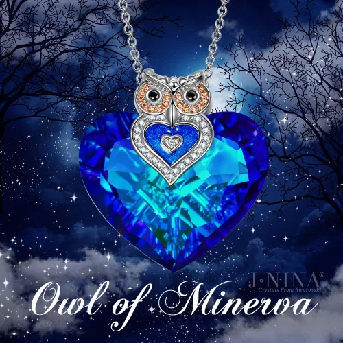 Miniatura 6 de J.NINA Blue Heart Necklaces for Women, Cute Animal Pendant Necklace for Woman,Butterfly Necklace & Owl Necklace with Crystal from Austria, Birthday
