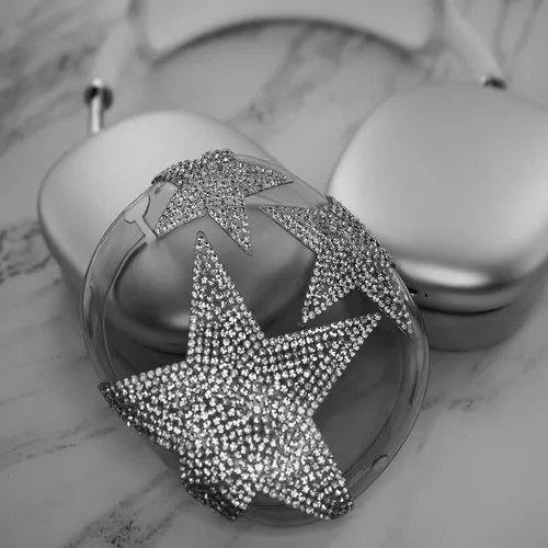Miniatura 5 de MORWLAT Funda para AirPods Max con Diamantes de Imitación Brillantes Estrellas, Fundas Suaves Bonitas Transparentes y Brillantes para Mujeres